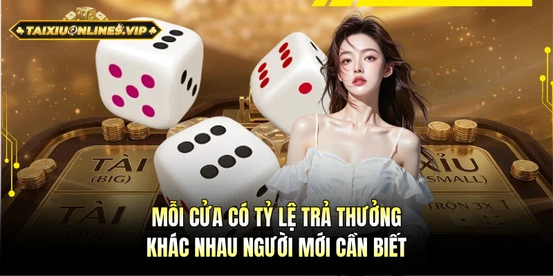 Mỗi cửa cược trong Sicbo online có mức thưởng riêng